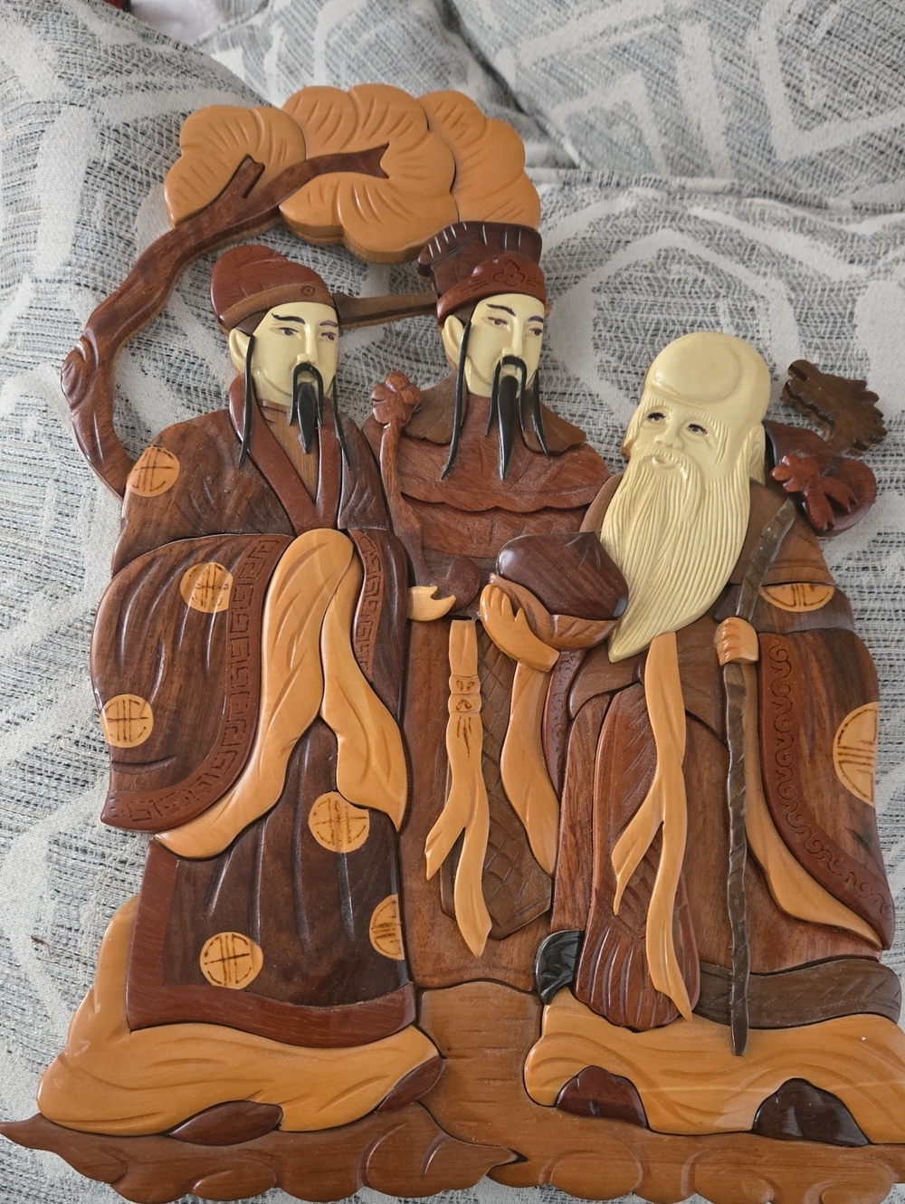 Vintage 1970s Handcrafted Wood Art